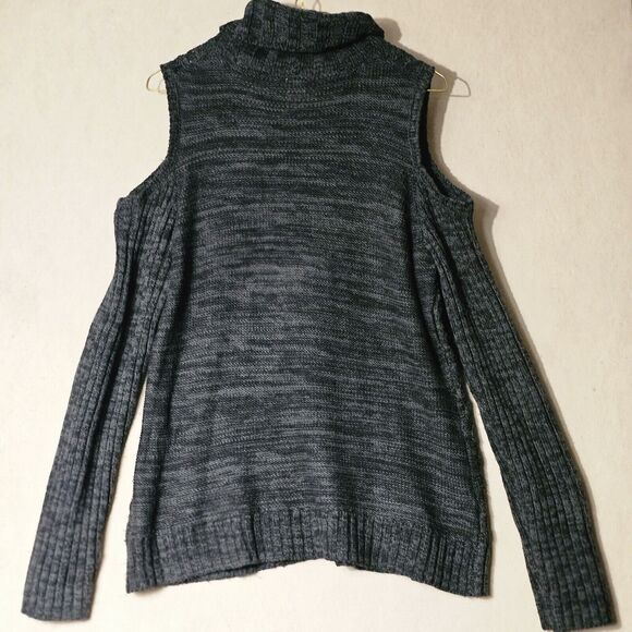 Faded Glory Womens Cold Shoulder Sweater Size Large Gray Knit Cute Hipster Chic - Picture 10 of 10
